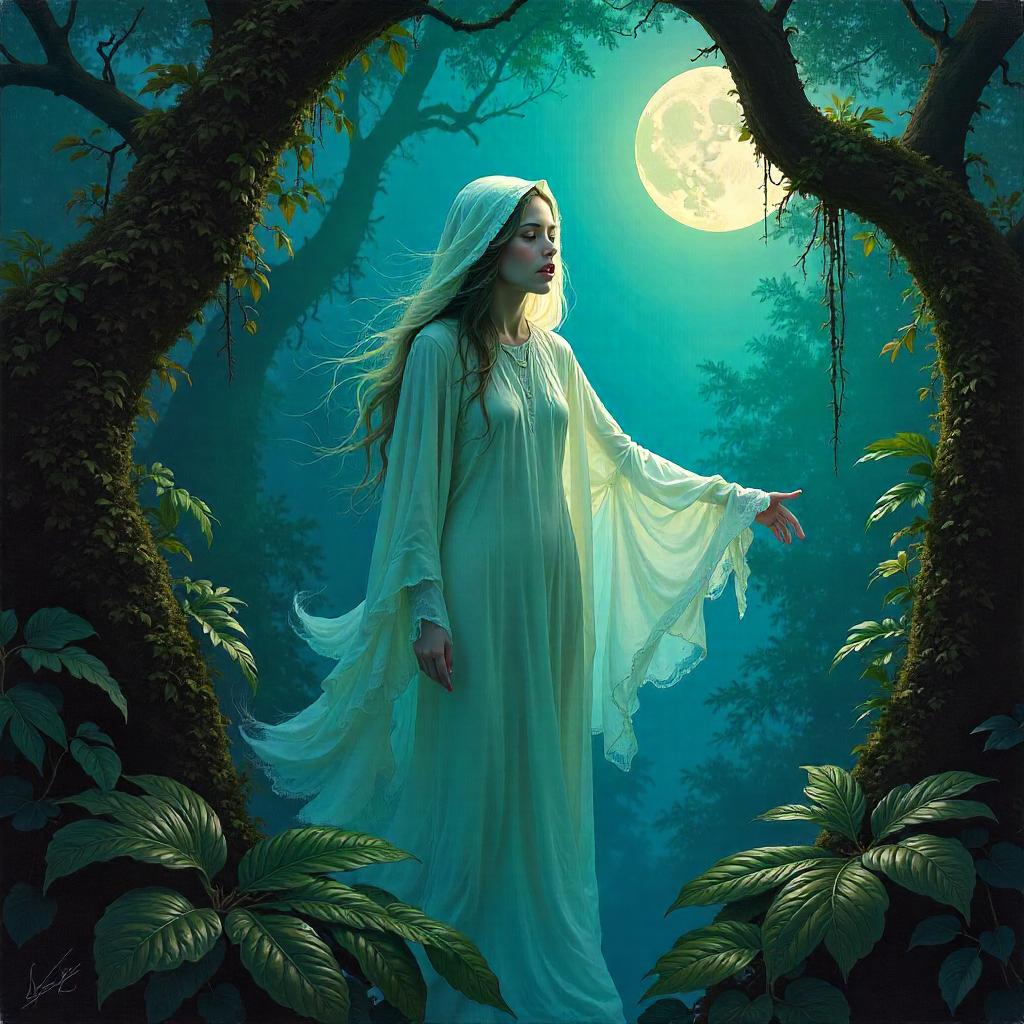 Banshee in the Jungle Canopy - An Oil Painting