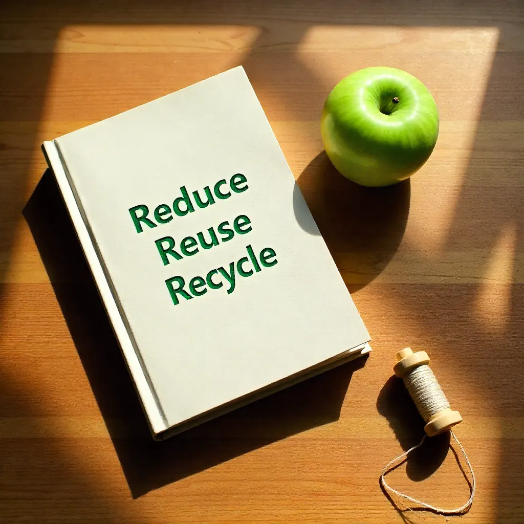 Top-Down Eco Book with Apple and Thread Bobbin