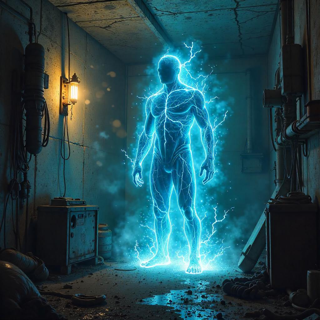 Energy Being Awakens in a Damp Basement