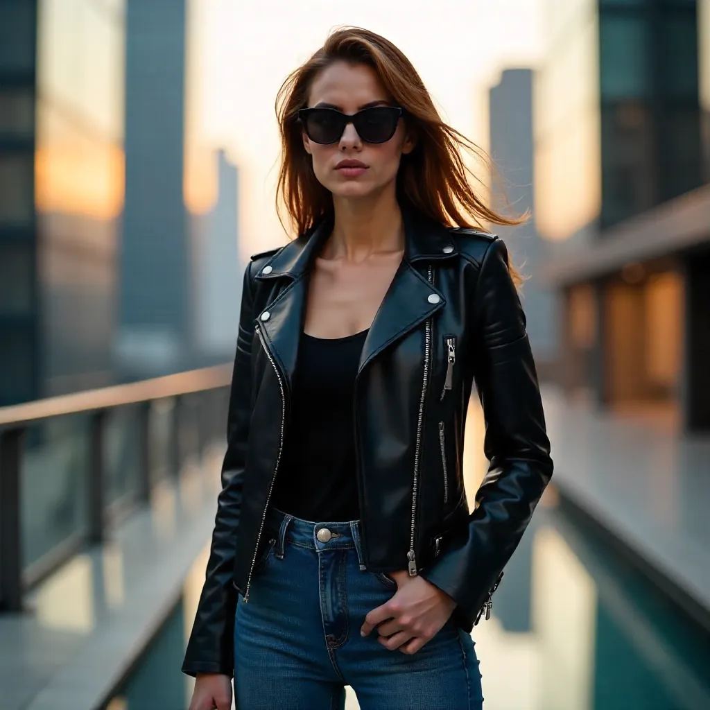 Confident Woman in Modern Urban Fashion