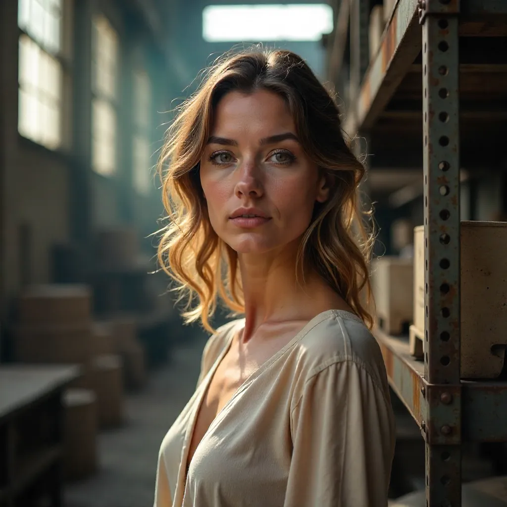 Soft Light Portrait in a Warehouse