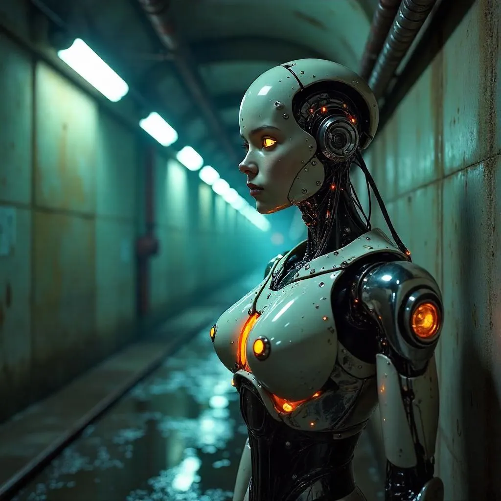 Photorealistic Android in Underground Tunnels