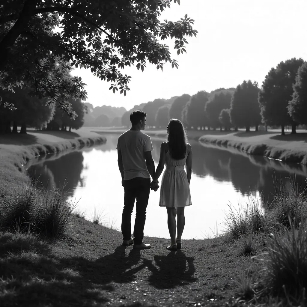 Silhouetted Distance in Serene Black and White