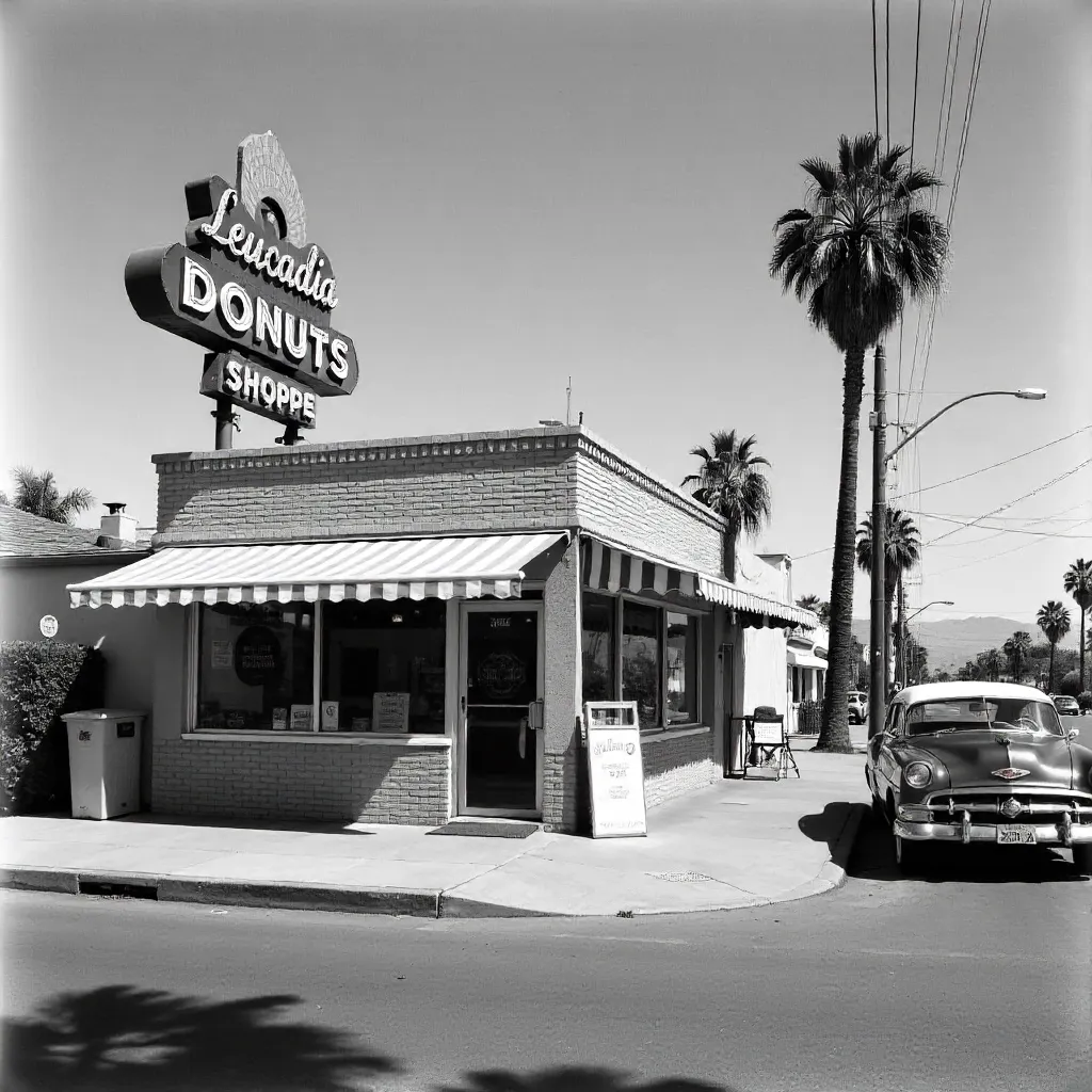 Leucadia Donut Shoppe: Classic B&W Exterior
