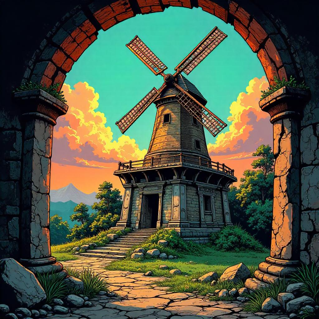 Temple Ruins Windmill: A Comic Adventure