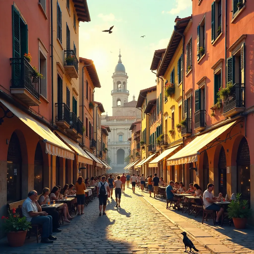 Verona's Colorful Historic Street in Bloom