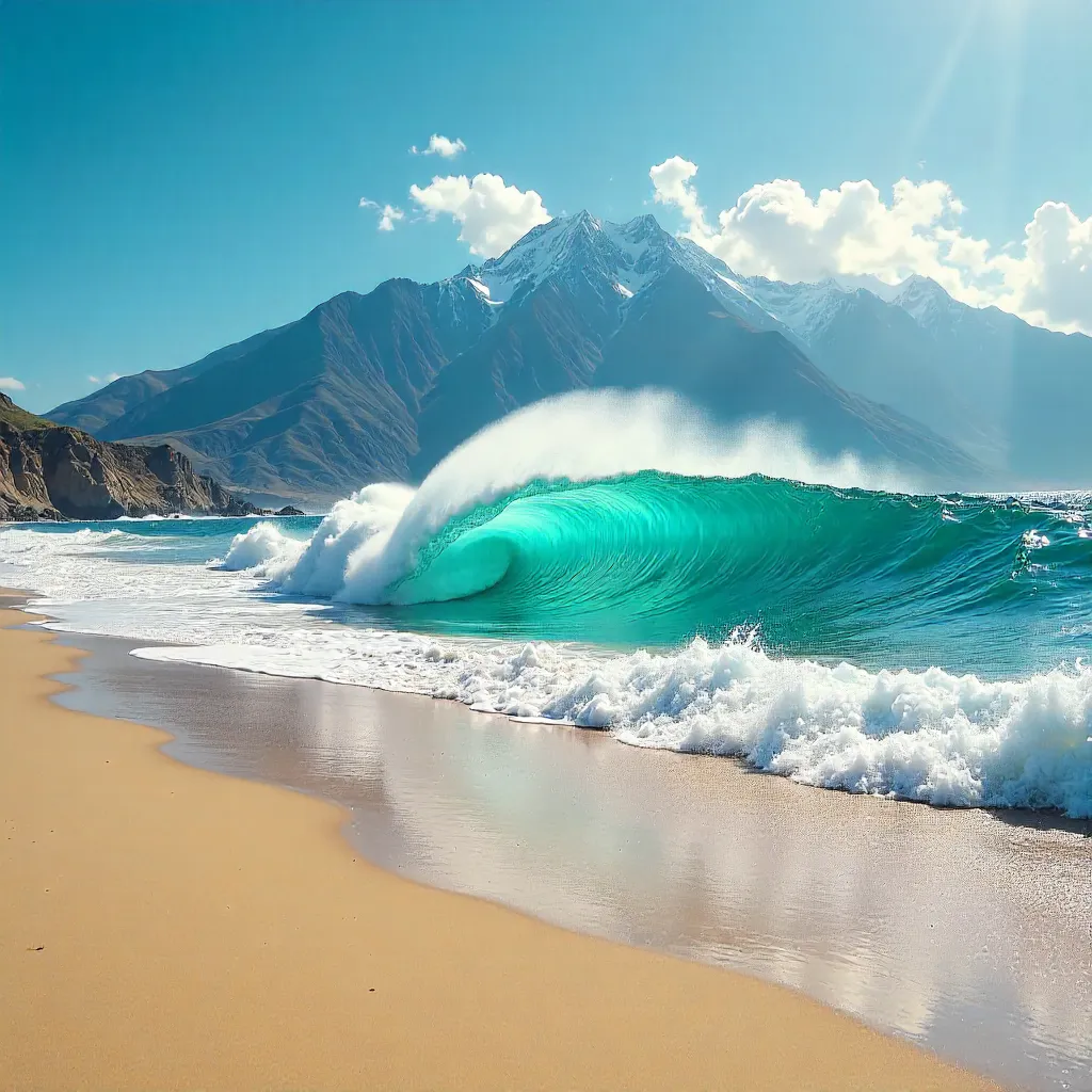 Iquique Waves and Andean Backdrop