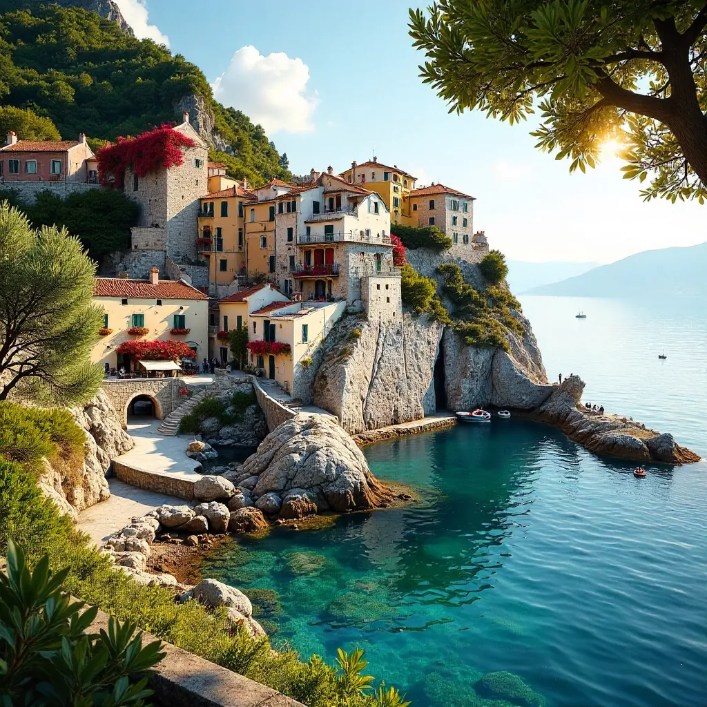 Charming Lopud Coastline with Stone Town and Verdant Greenery