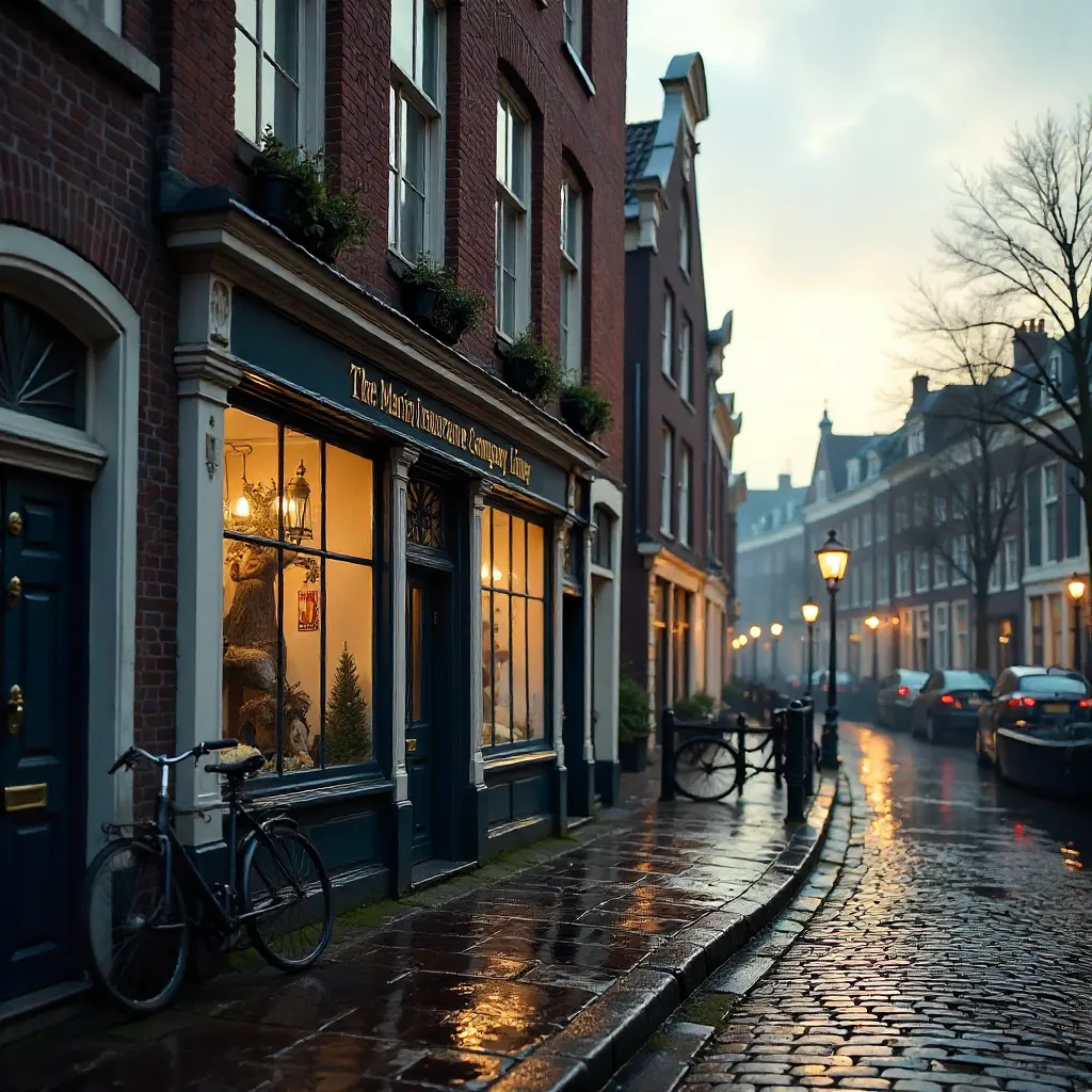 Historic Amsterdam Canal House with Marine Insurance Sign