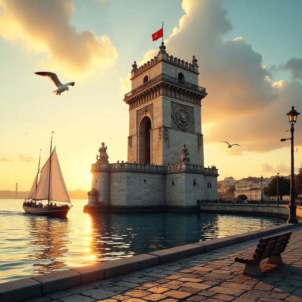 Golden Hour at Lisbon's Discoveries Monument