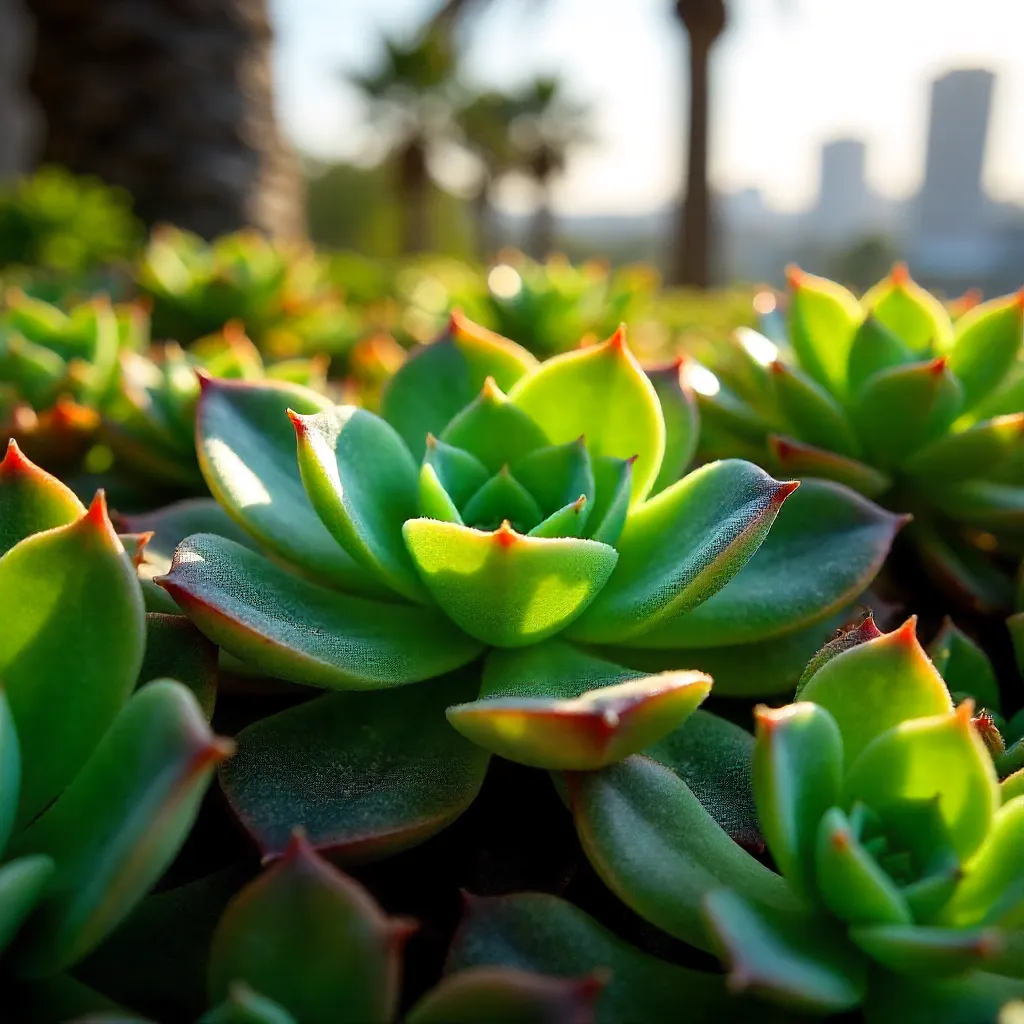 Close-Up: Lush Succulents in Los Angeles