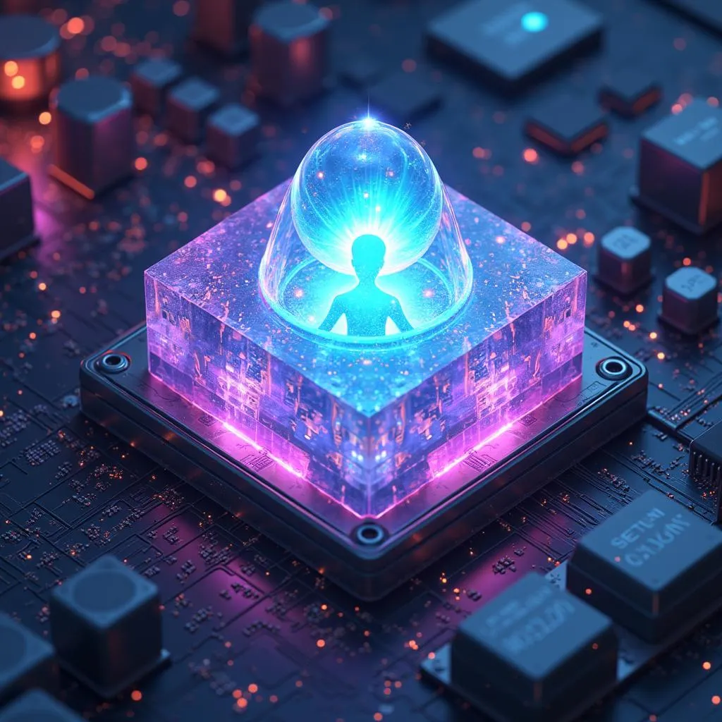 Soul Gem in Neon Alchemy Inside a Computer