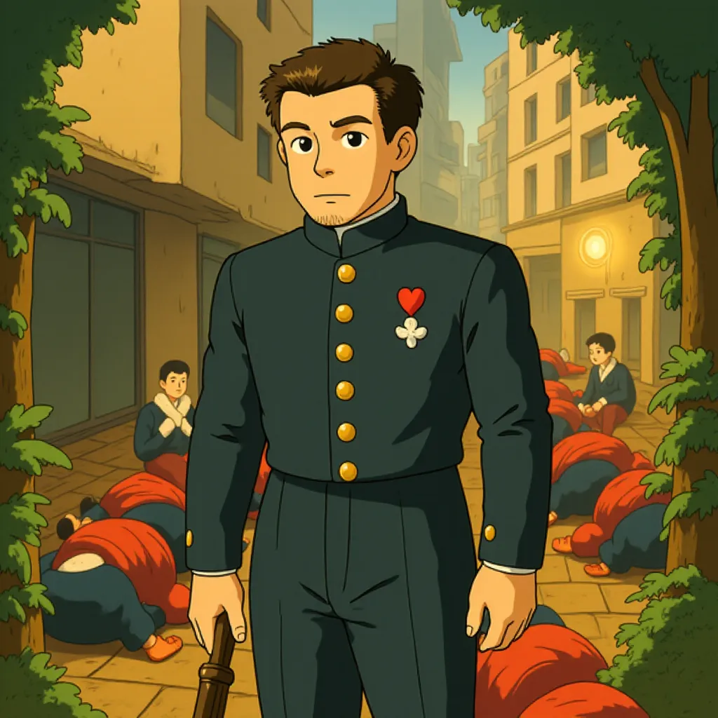 Russell Crowe in Les Misérables (2012) - Anime style