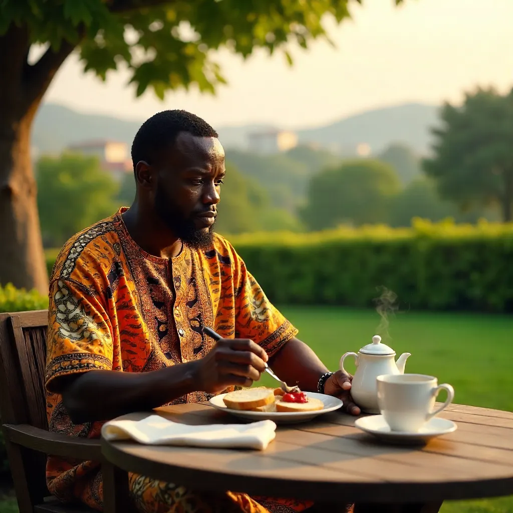 Abuja Morning Bread and Tea Outdoors
