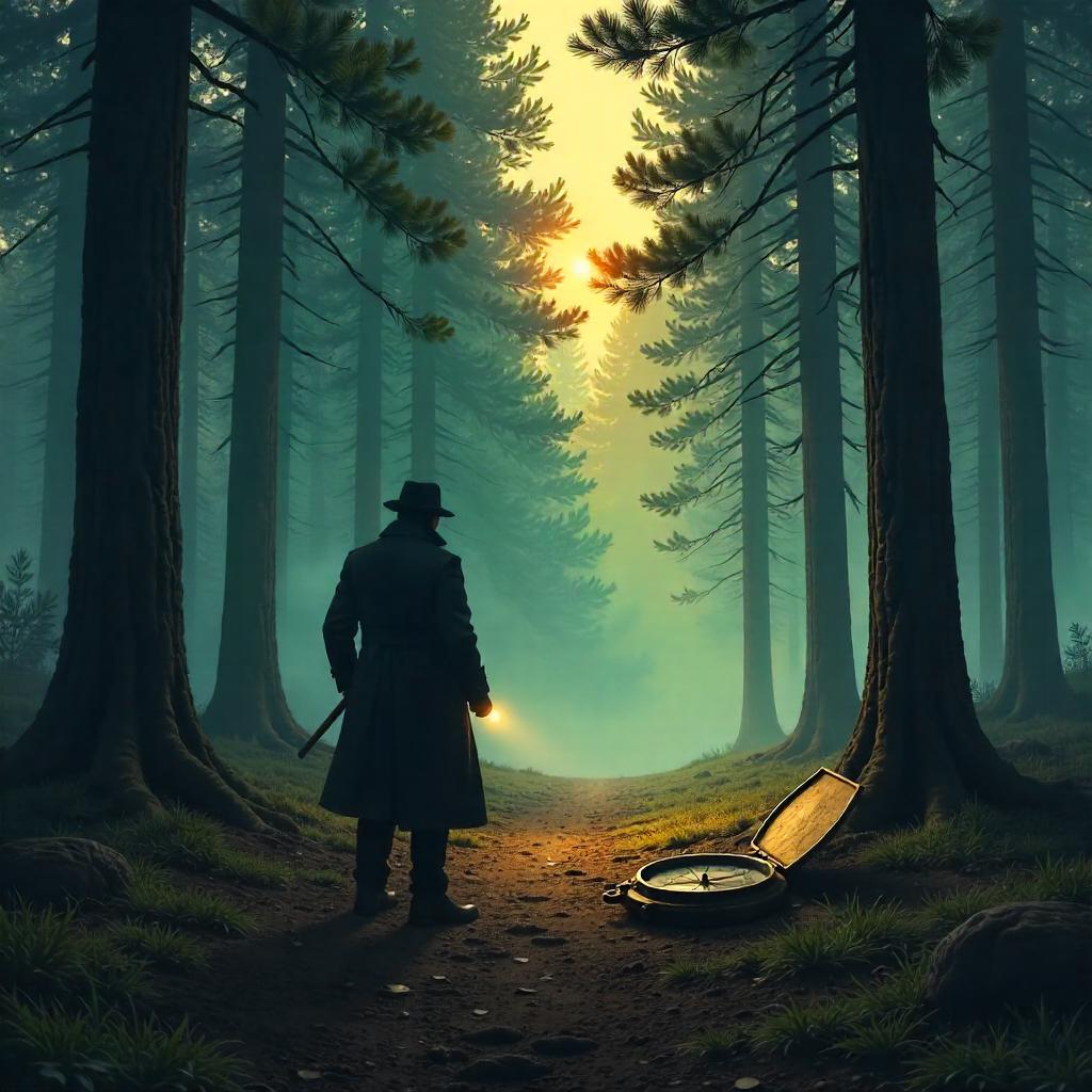 Detective in a Pine Forest - Concept Art