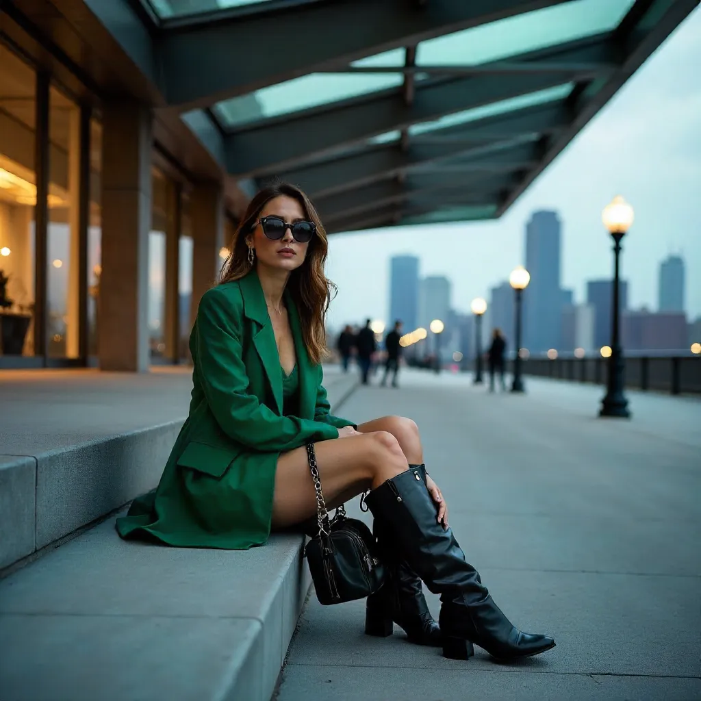 Urban Couture on Modern City Steps