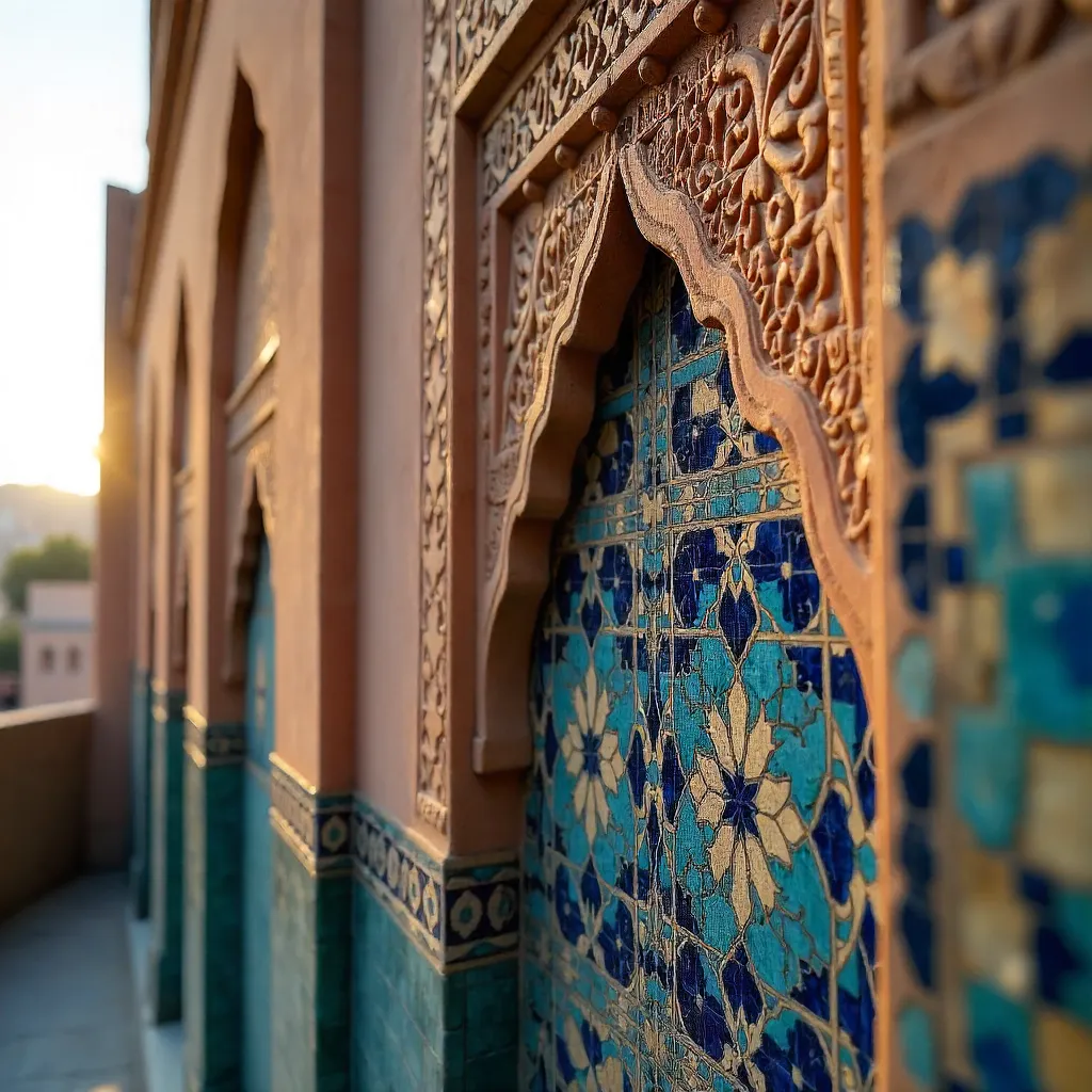 Detailed Moroccan Ornament Facade in Rabat: Islamic Art