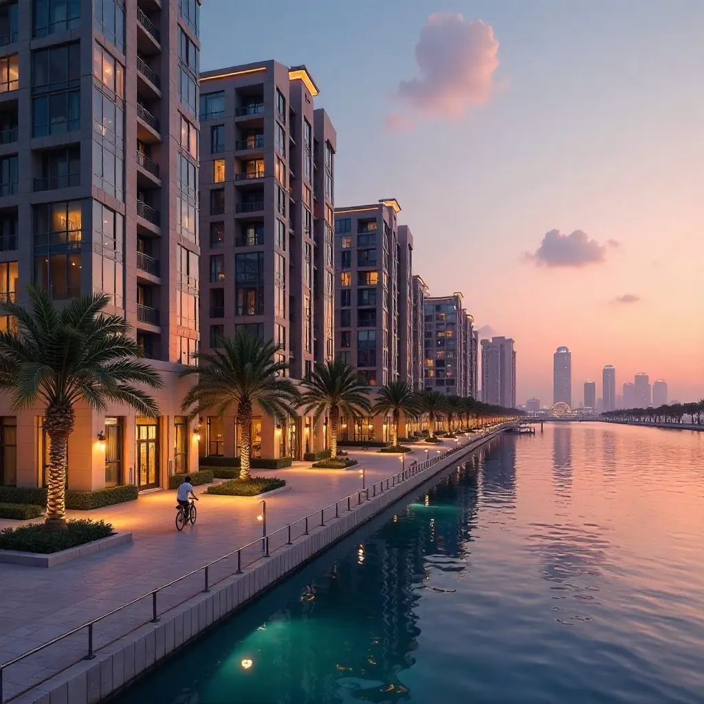 Evening Glow Over Doha's Vibrant Apartments