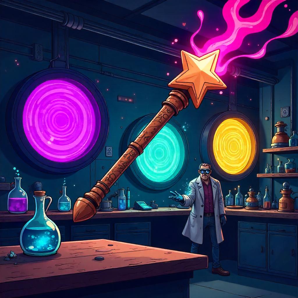 Cartoon Portal Lab: The Floating Wand Adventure