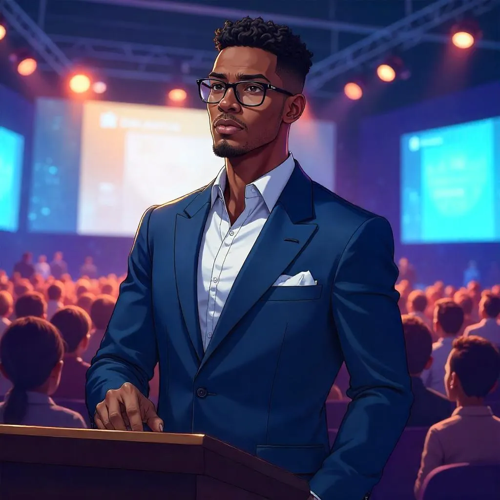 Anime Style: Black Man at a Conference