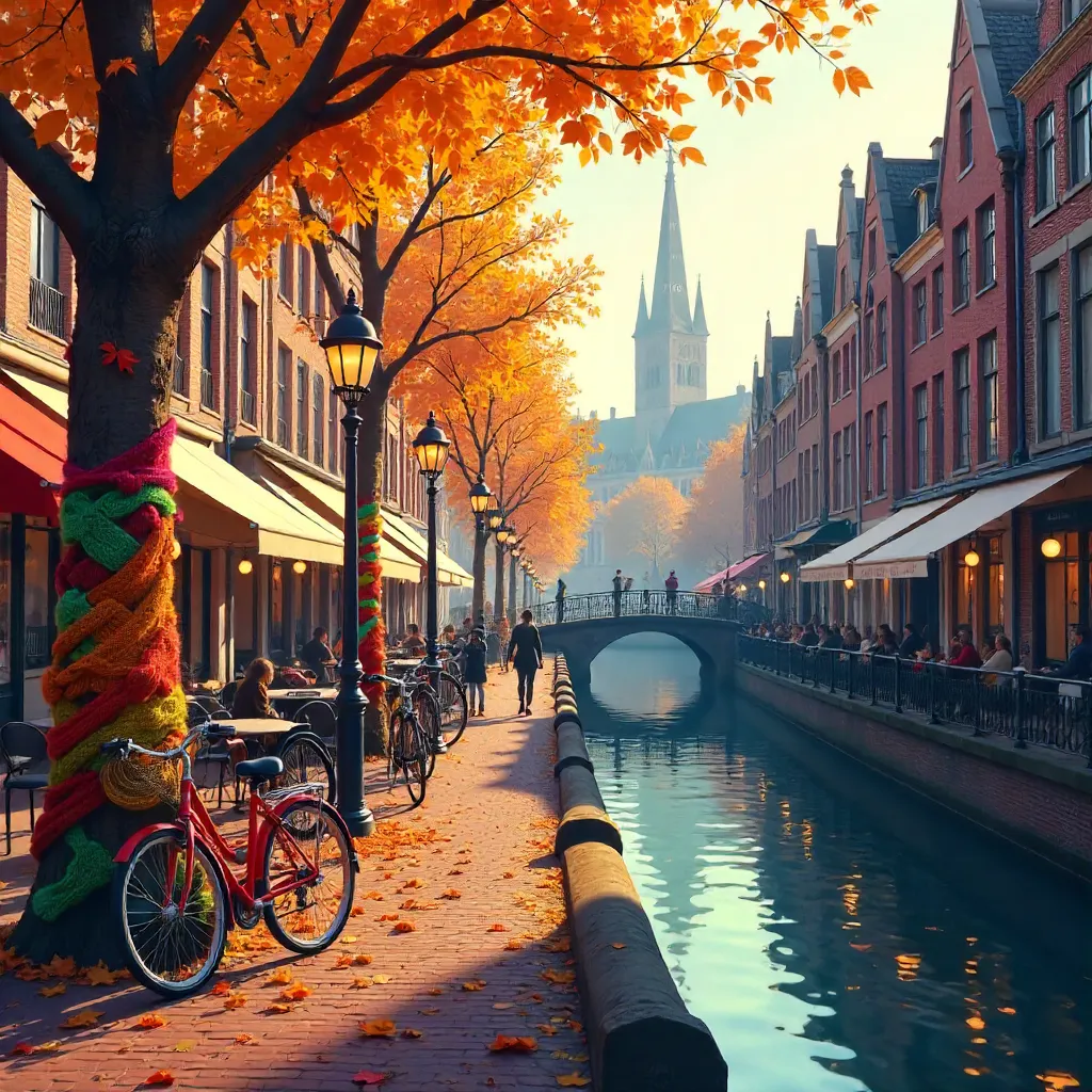 Autumn Yarn-Bombed Bicycles in Ghent