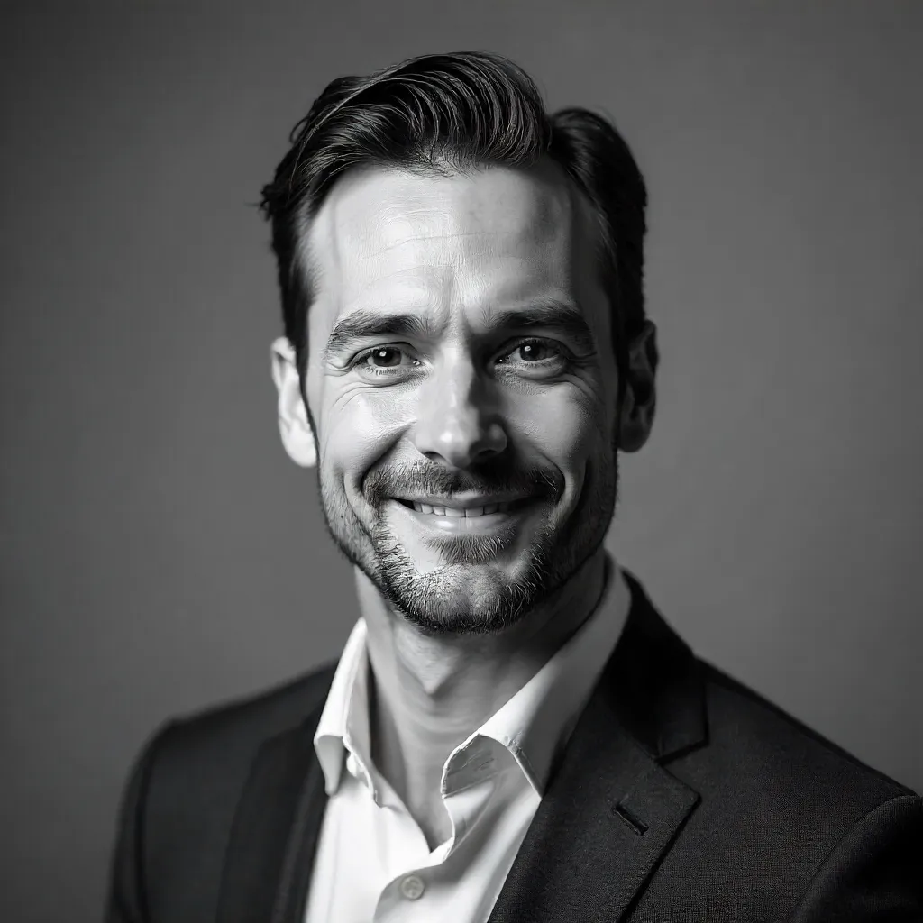 Black-and-White Portrait of a Modern Man