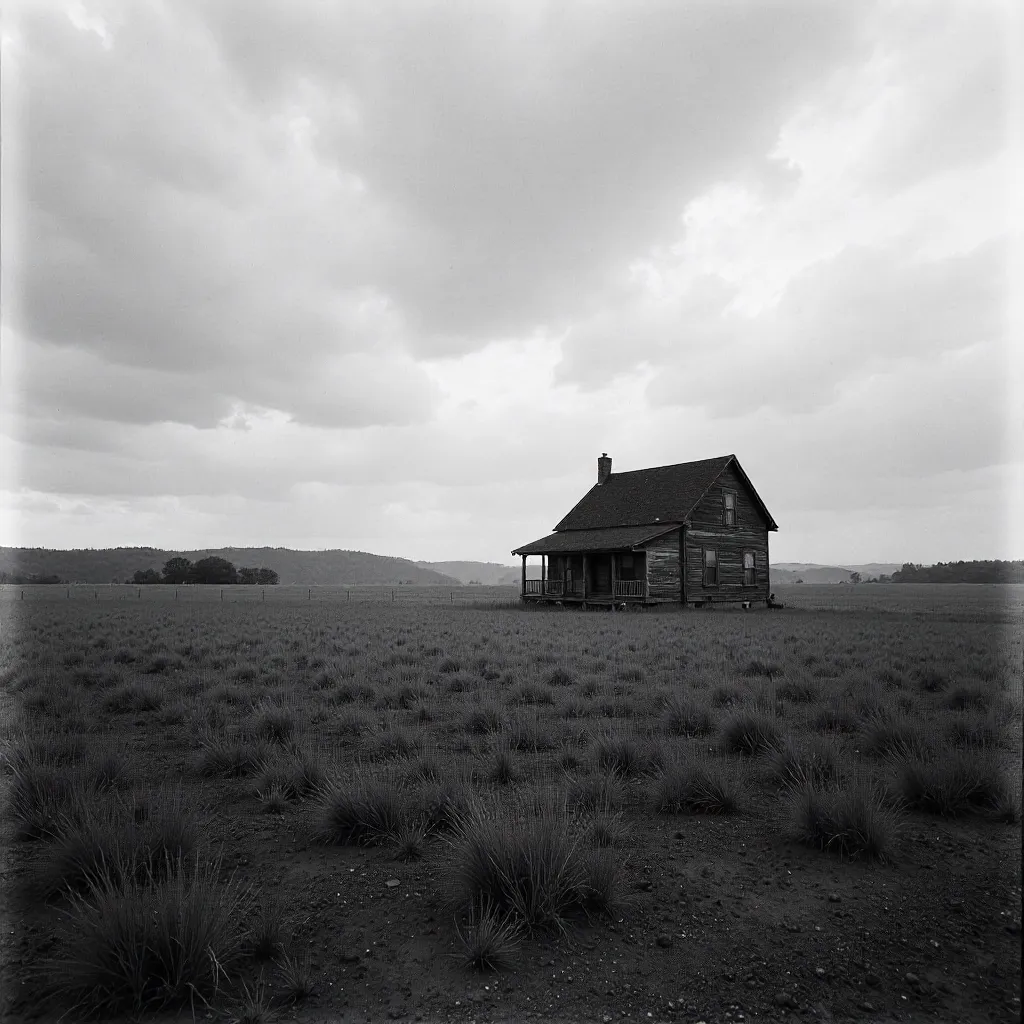 Solitary House in a Vast Charlottesville Field