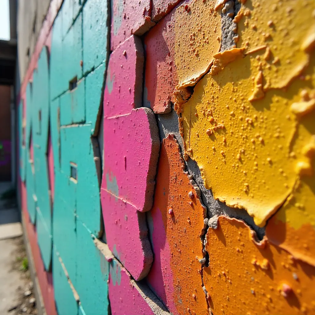 Cracked Colorful Urban Wall Texture