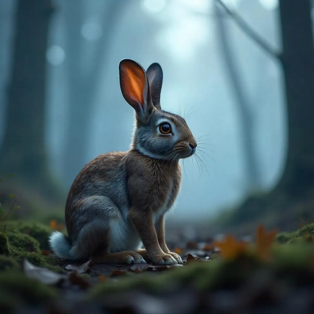 Photoreal Rabbit in Dense Fog