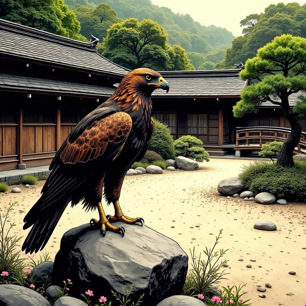 Hawk in a Zen Garden: Comic Book Style