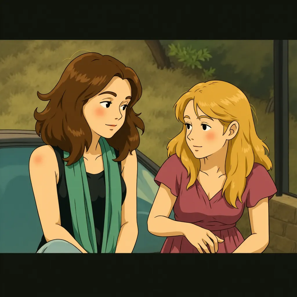Patricia Clarkson and Emma Stone in Easy A (2010) - Anime style