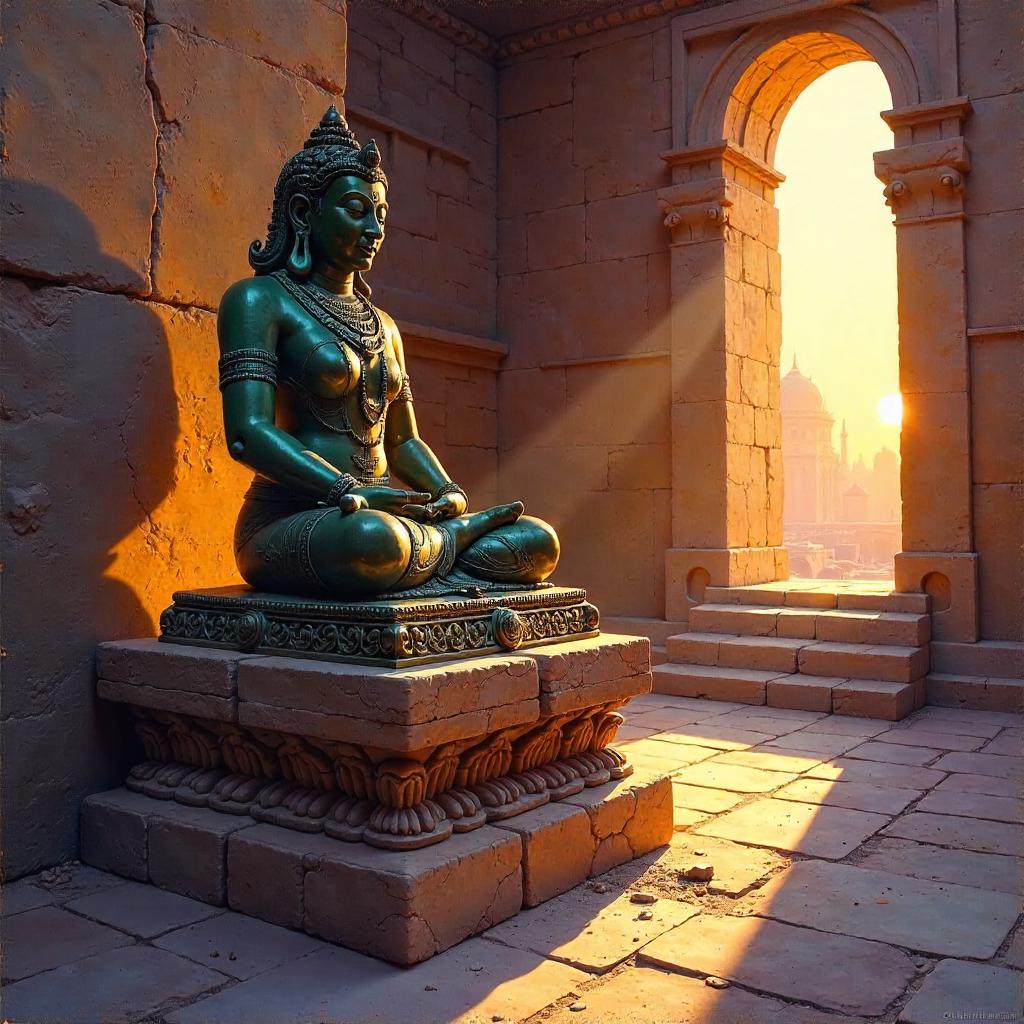 Dawn Light on a Bronze Ceremonial Idol