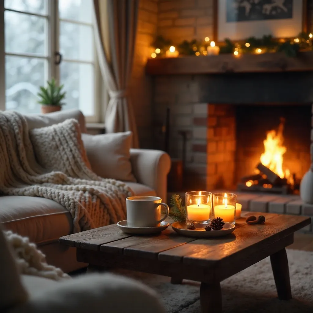 Warm Candlelit Cozy Winter Scene