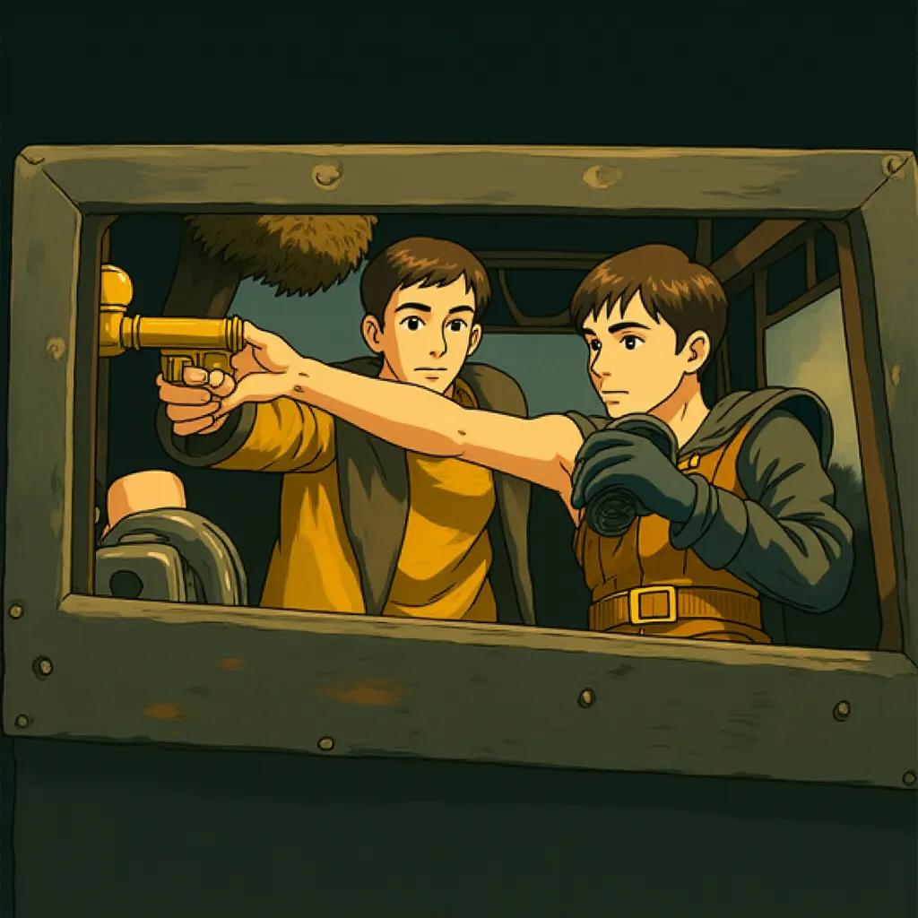 Charlize Theron and Tom Hardy in Mad Max: Fury Road (2015) - Anime style