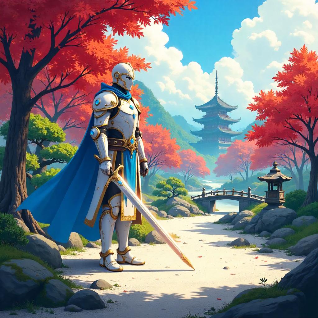 Zen Paladin in an Anime Zen Garden