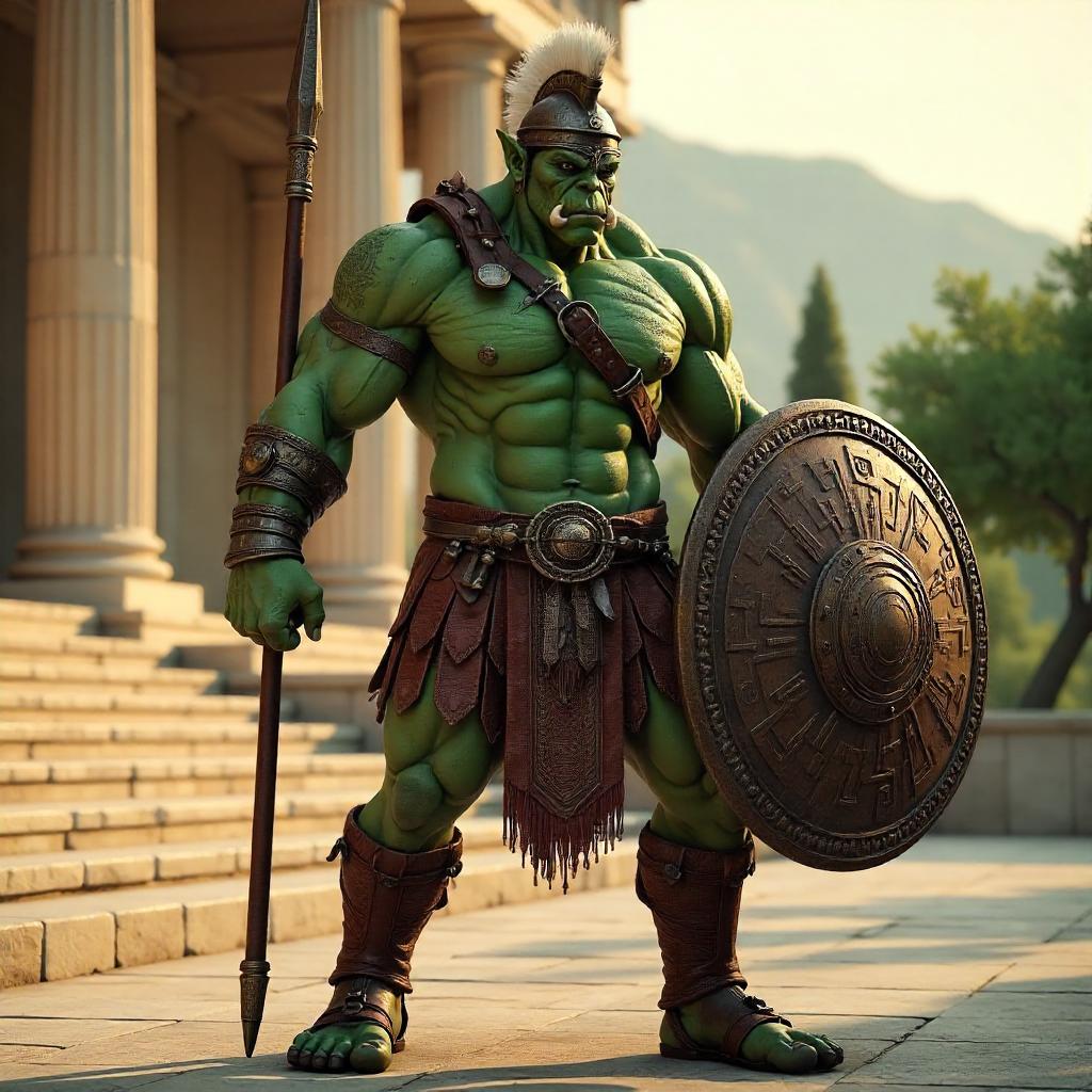Orc Hoplite in Ancient Greece: Ultra 3D Render