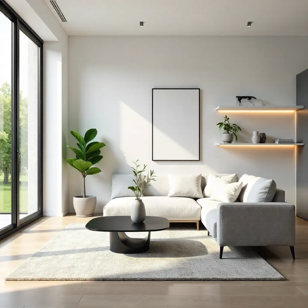 Bright Minimalist Living Room with Clean Lines