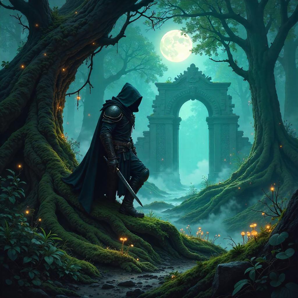 Rogue in a Mystical Forest — Concept Art