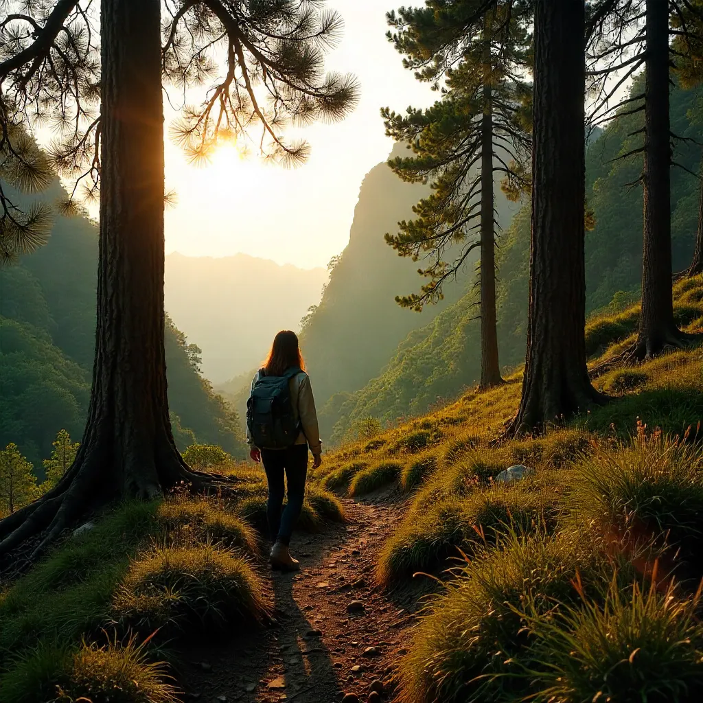 Golden Hour in Hà Giang Pine Forest
