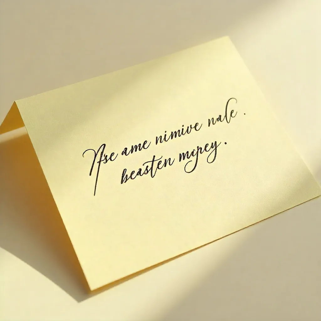 Sunny Yellow Card with Inspirational Handwritten Quote