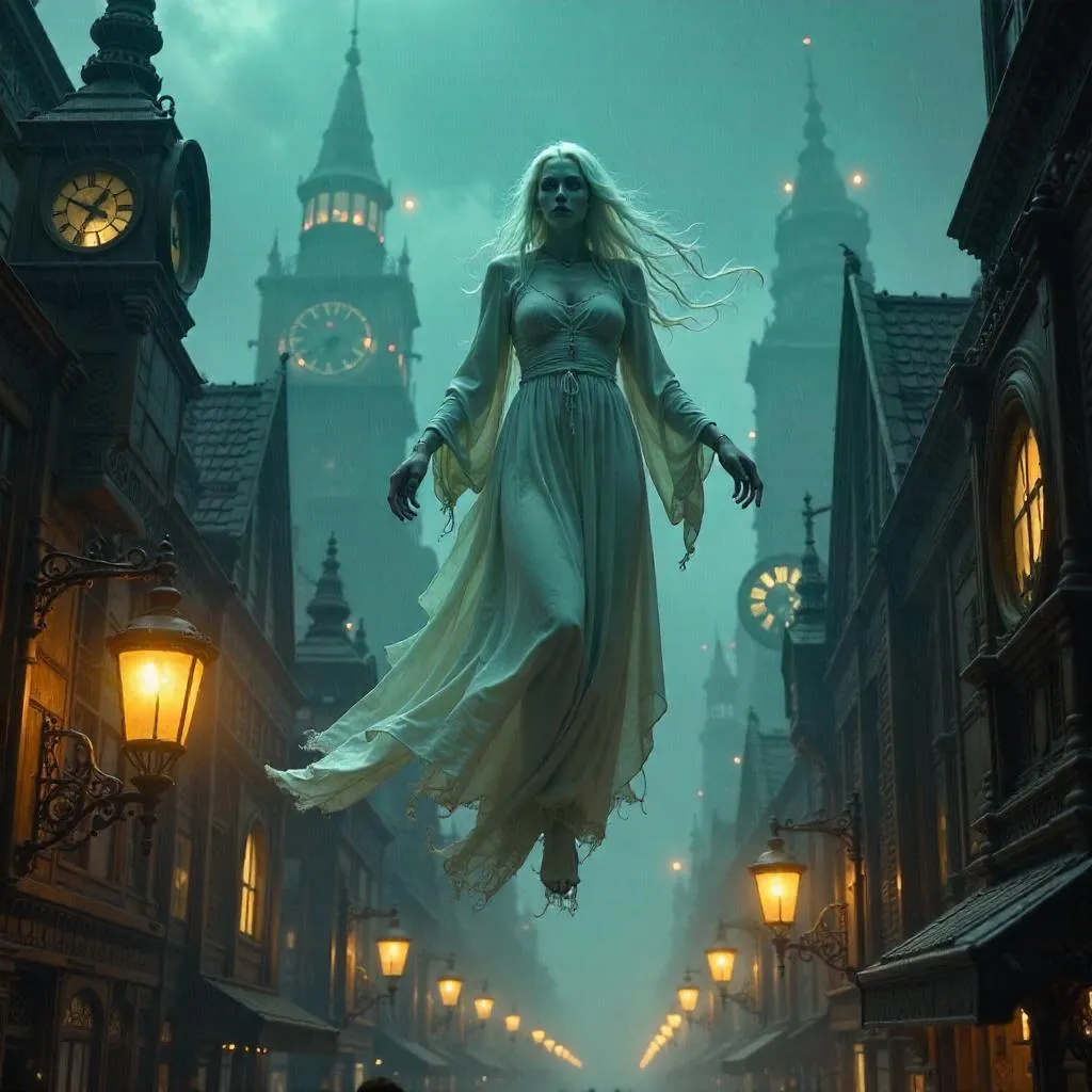 Photoreal Banshee in a Clockwork City