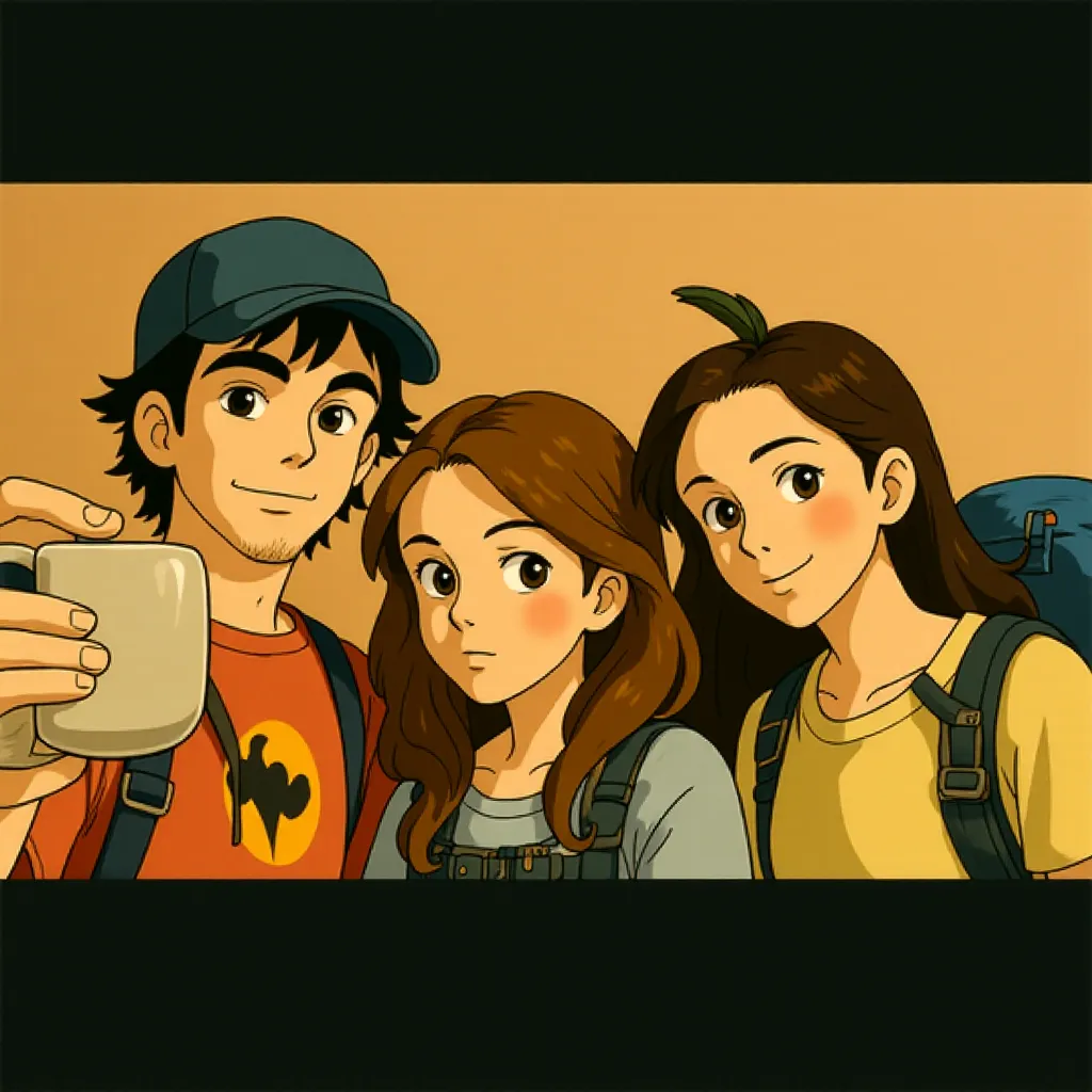 James Franco, Kate Mara, and Amber Tamblyn in 127 Hours (2010) - Anime style