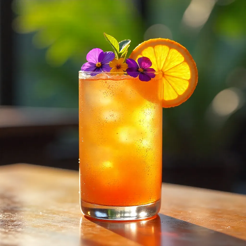 Vibrant Citrus Cocktail with Edible Flowers