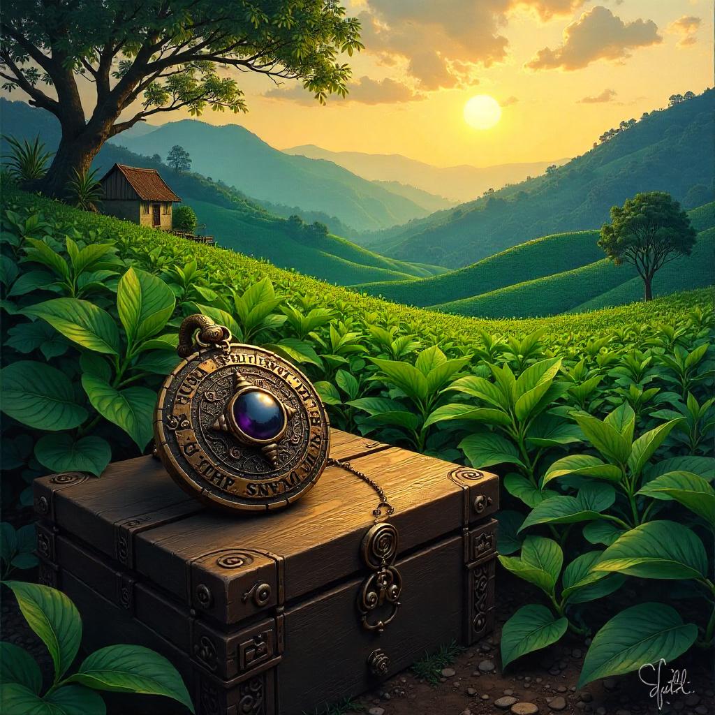 Cursed Amulet in an Oil Painting at a Tea Plantation