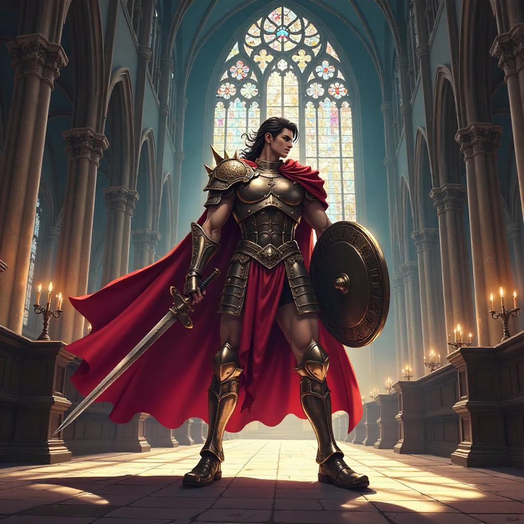 Cathedral Gladiator: Anime Warrior in Light