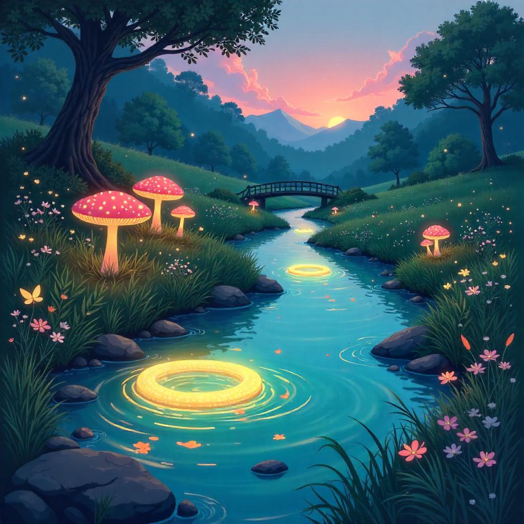 Rivers and Fairy Rings: An Anime Landscape