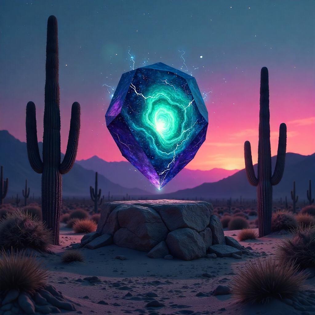 Infinity Stone Among Cacti - Desert Concept Art