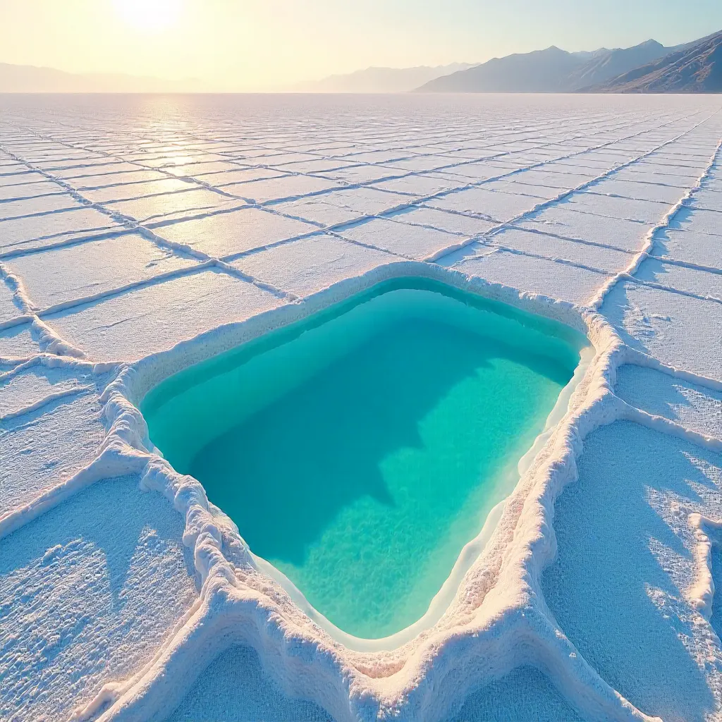 Aerial Splendor: Salt Flats and Blue Pool