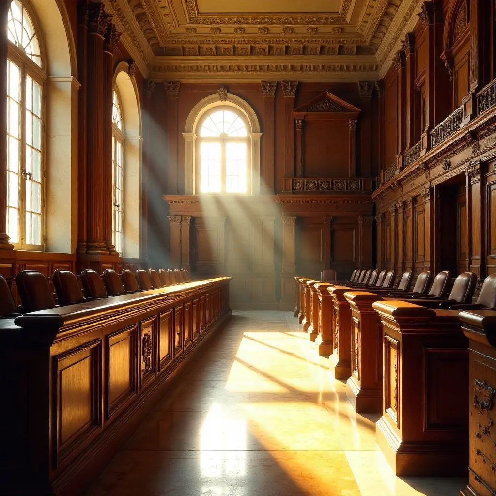 Sunlit Antique Woodwork in Texas Capitol Chamber