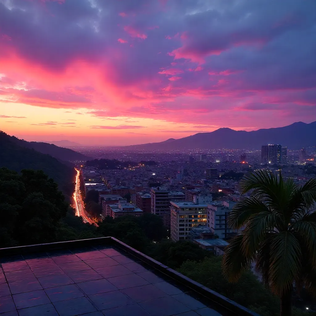 Twilight over Belo Horizonte: Pink and Purple Sky